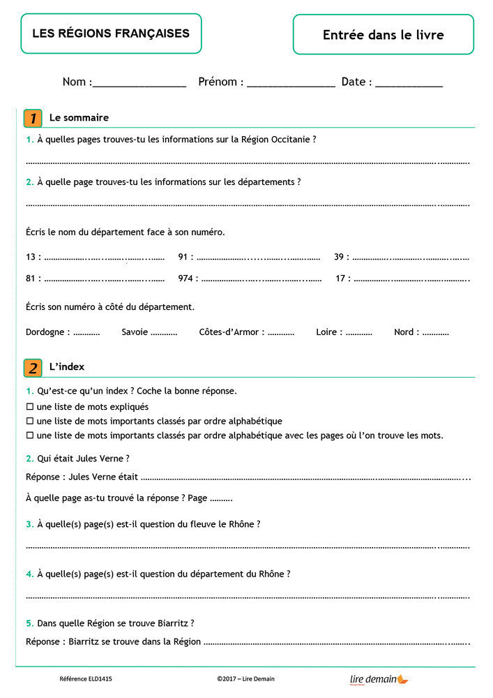 RALLYE DOC - LES REGIONS FRANCAISES (FICHIER SEUL)