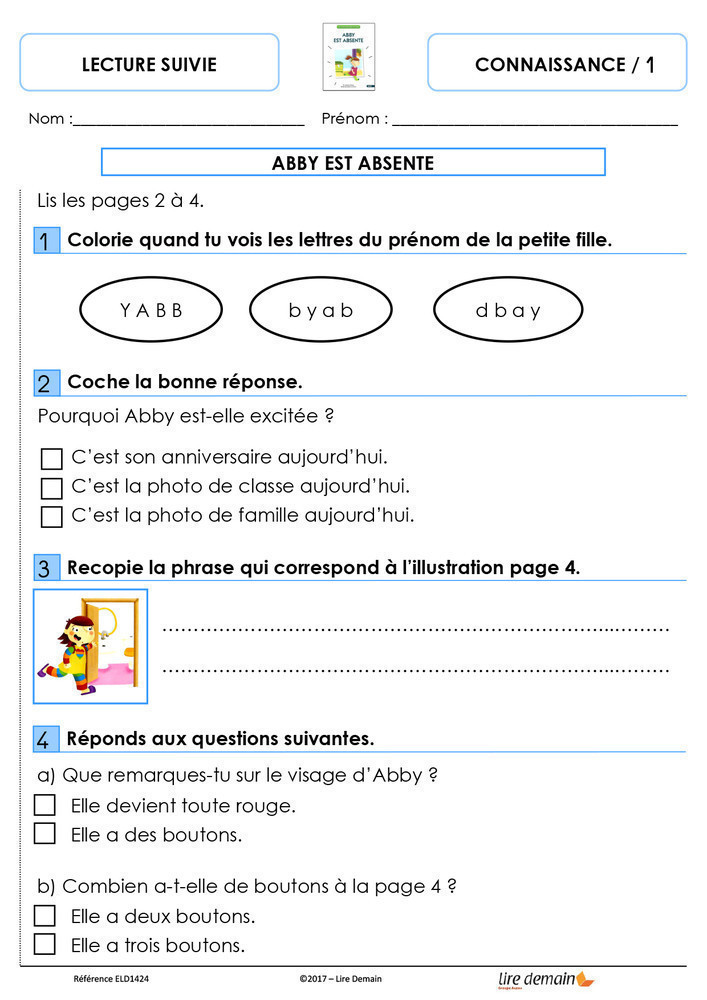 LECTURE SUIVIE - MATHEO SE DEPECHE / ABBY EST ABSENTE (50 EX)