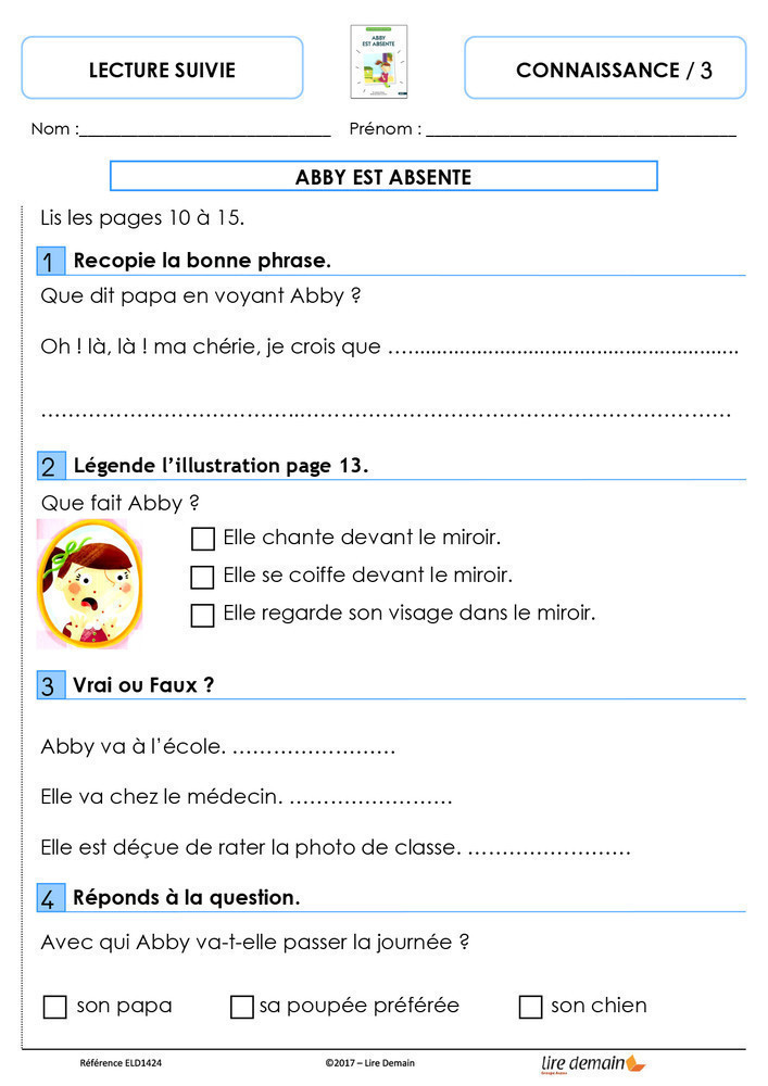 LECTURE SUIVIE - MATHEO SE DEPECHE / ABBY EST ABSENTE (50 EX)