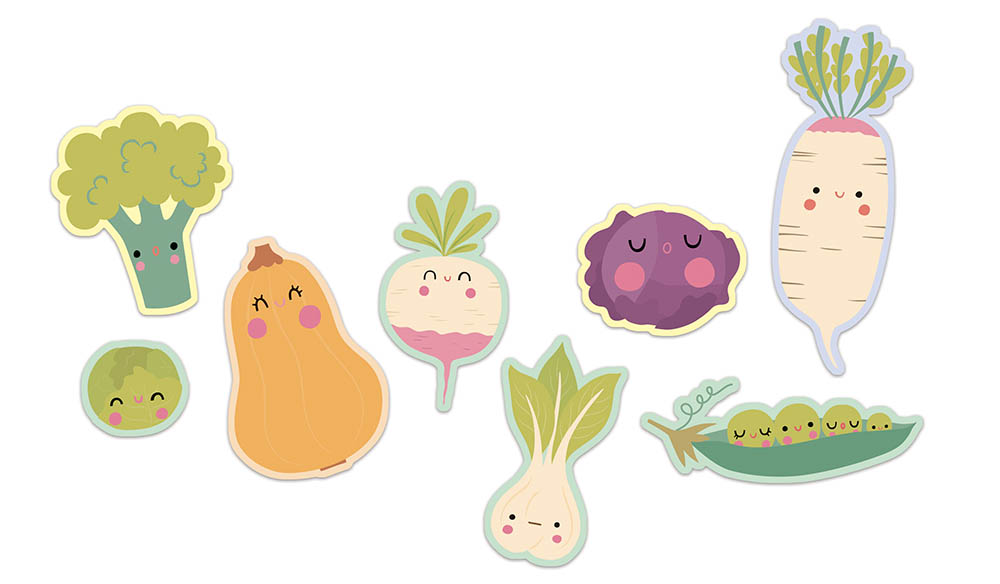 LES LEGUMES : MA POCHETTE DE 50 GRANDES GOMMETTES