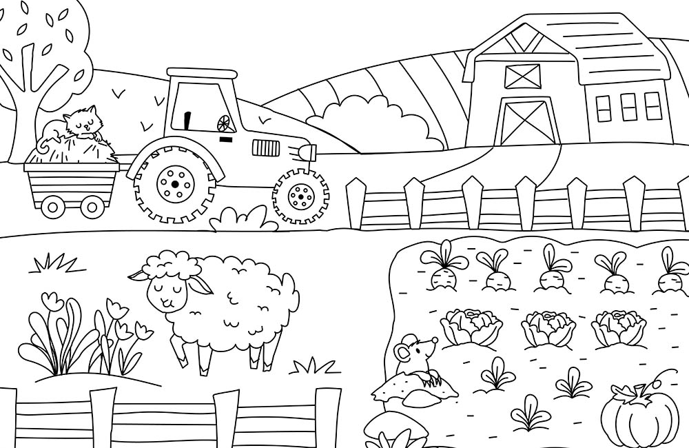 Mes grands coloriages - la ferme