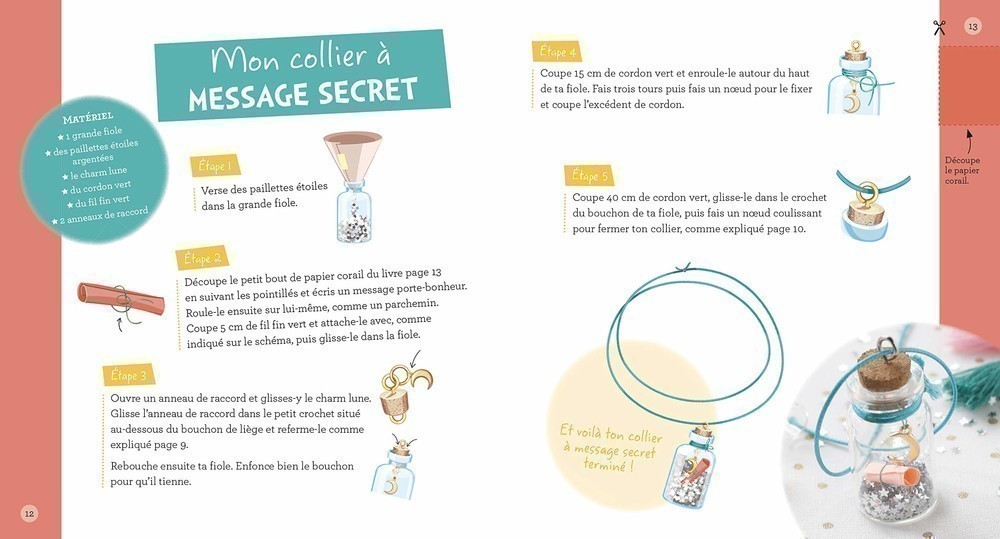 Lucky Charm Necklace With Glass Bottle Pendant