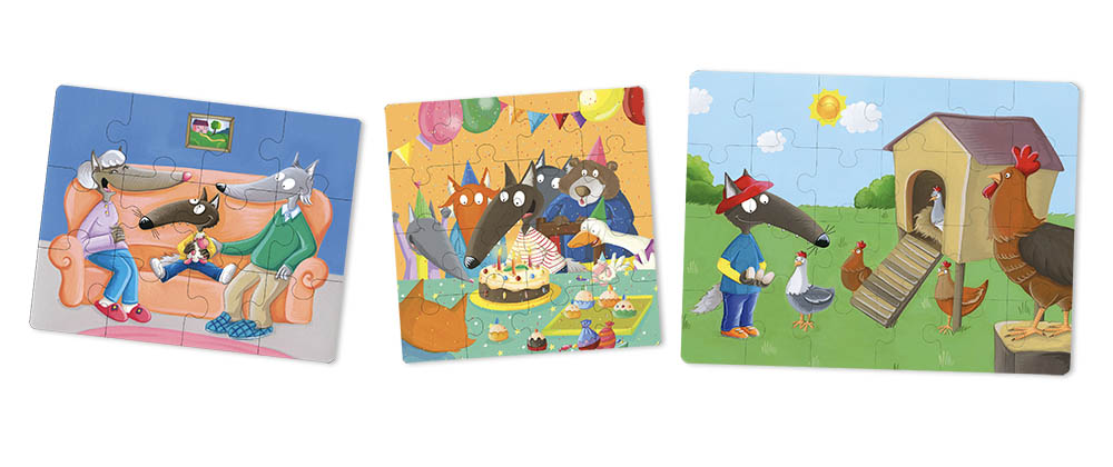 Mes 3 Puzzles En Bois P'tit Loup