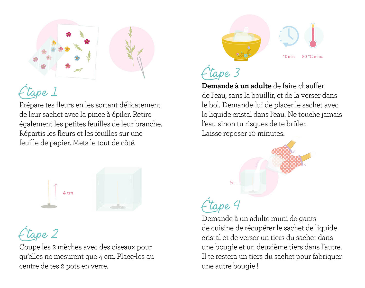 Mes bougies en fleurs séchées