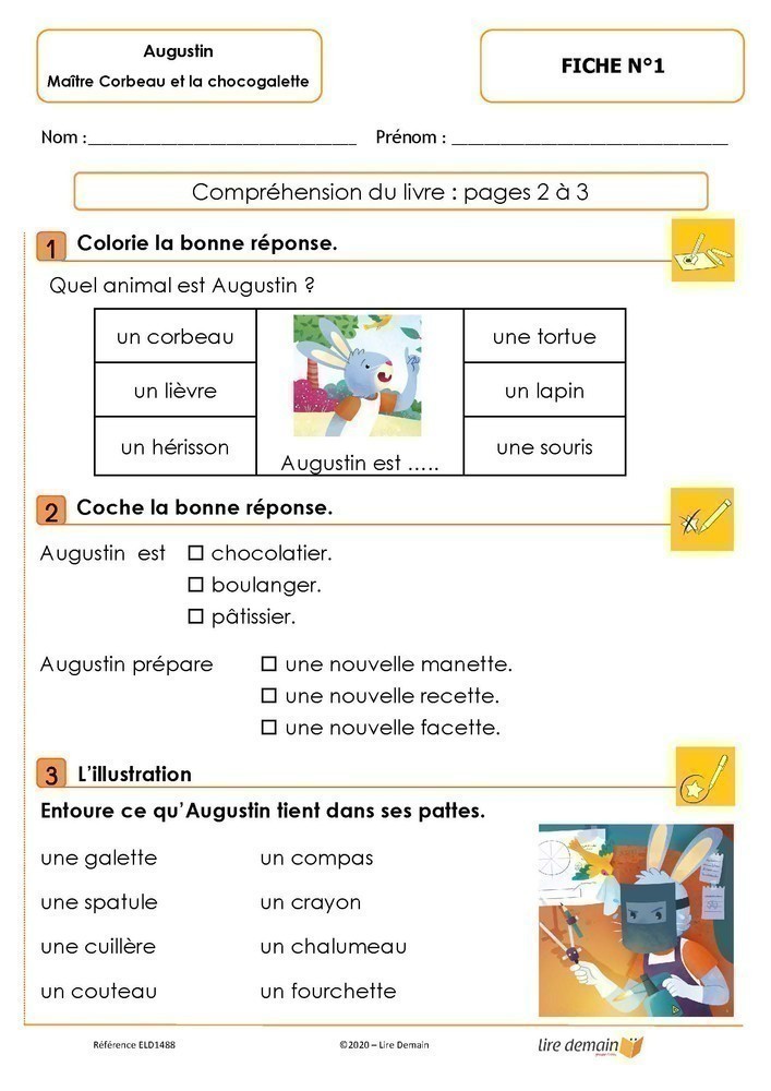 LECTURE SUIVIE - AUGUSTIN MAITRE CORBEAU ET LA CHOCOGALETTE (FICHIER SEUL)