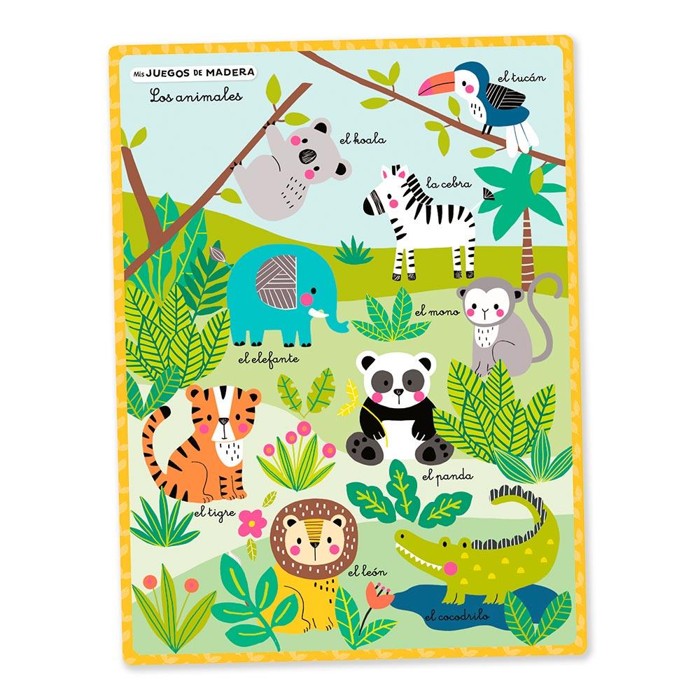 Juego De Memoria Animales En Madera