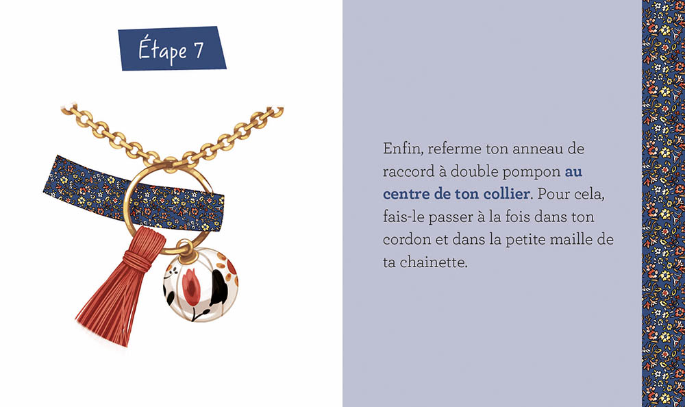 Mon Joli Collier En Liberty À Pompon (Ne)