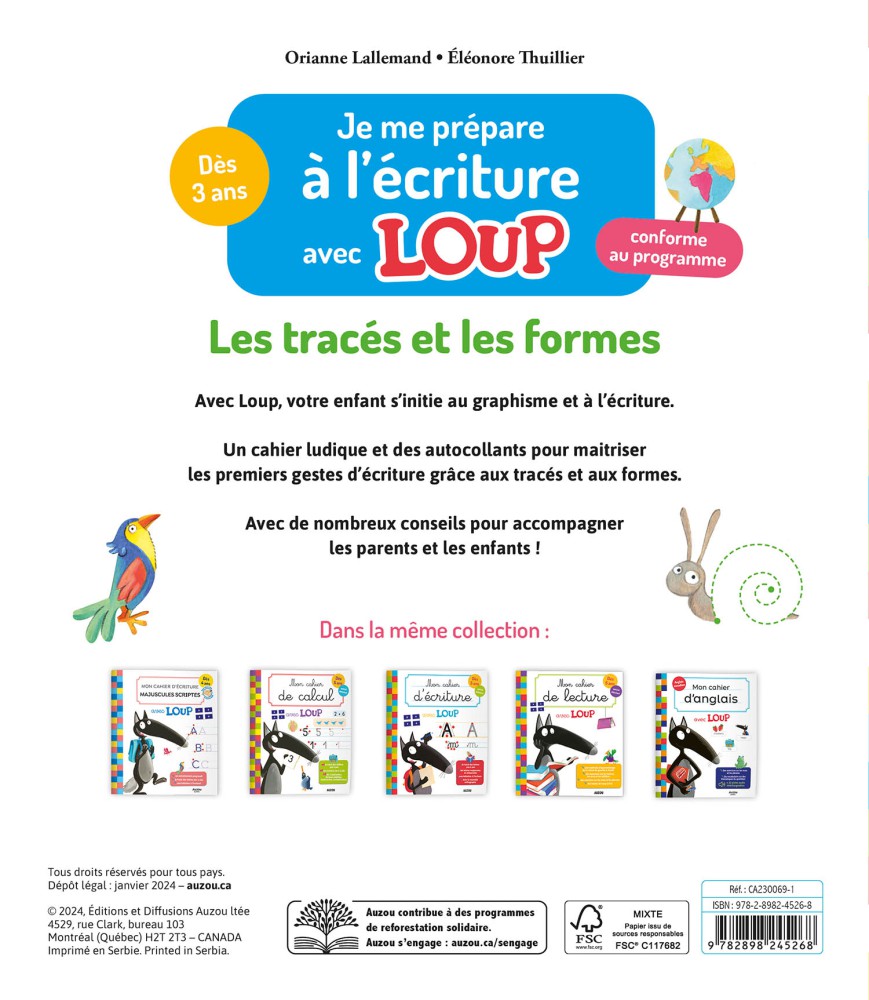 Je Me Prépare À L'écriture Avec Loup - Les Tracés Et Les Formes