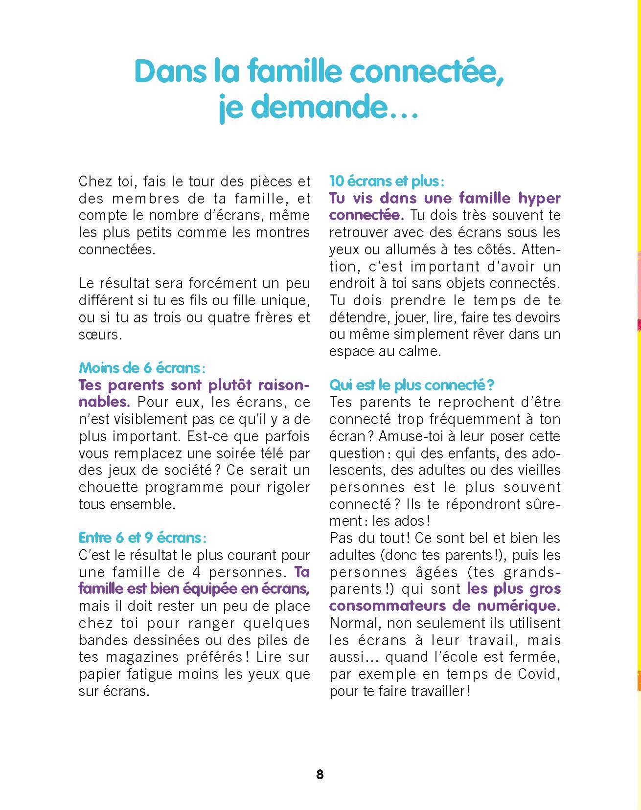 LE PETIT LIVRE POUR BIEN VIVRE AVEC LES ECRANS