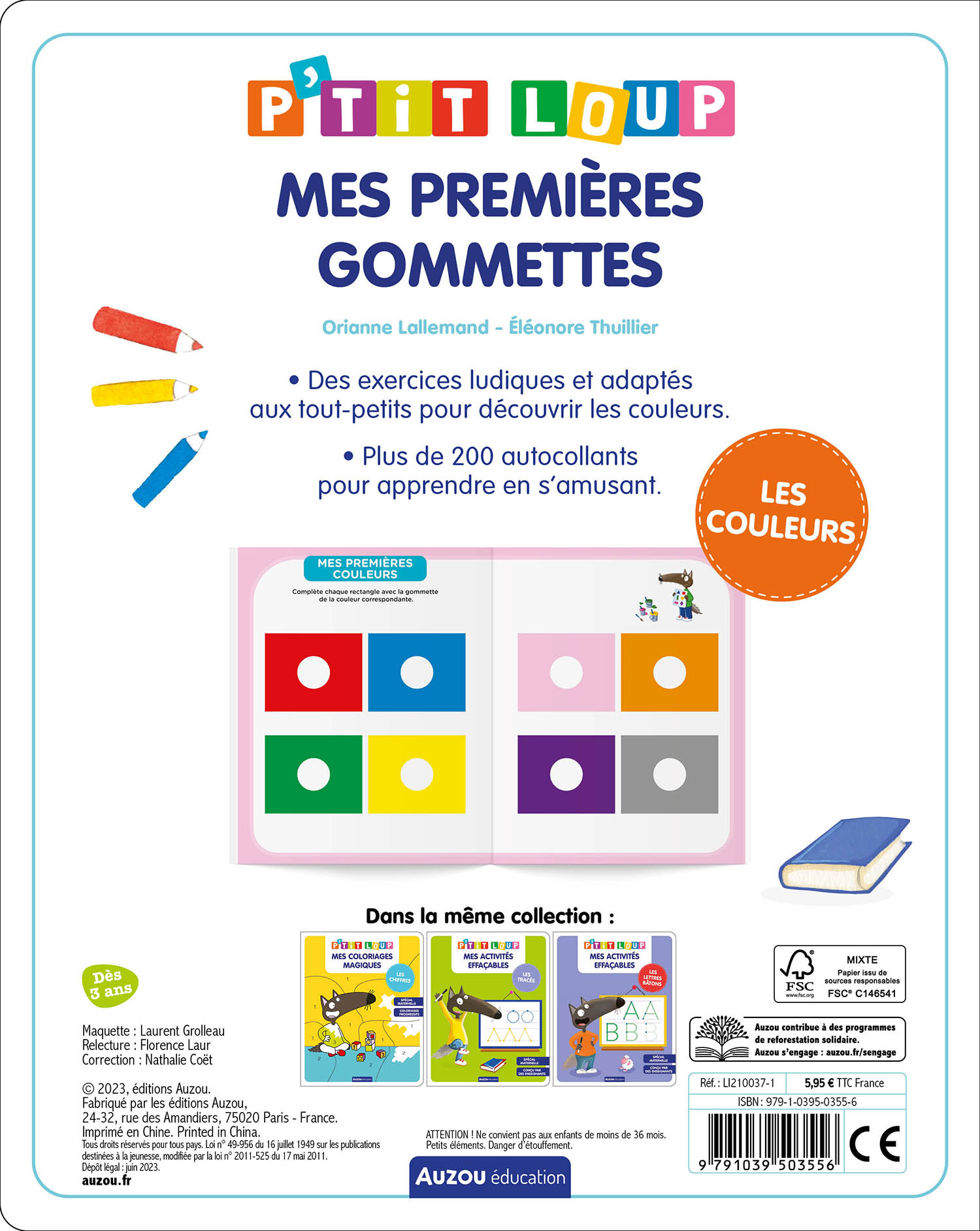 Mes Premières Gommettes P'tit Loup - Les Couleurs Mes Premières Gommettes P'tit Loup - Les Couleurs