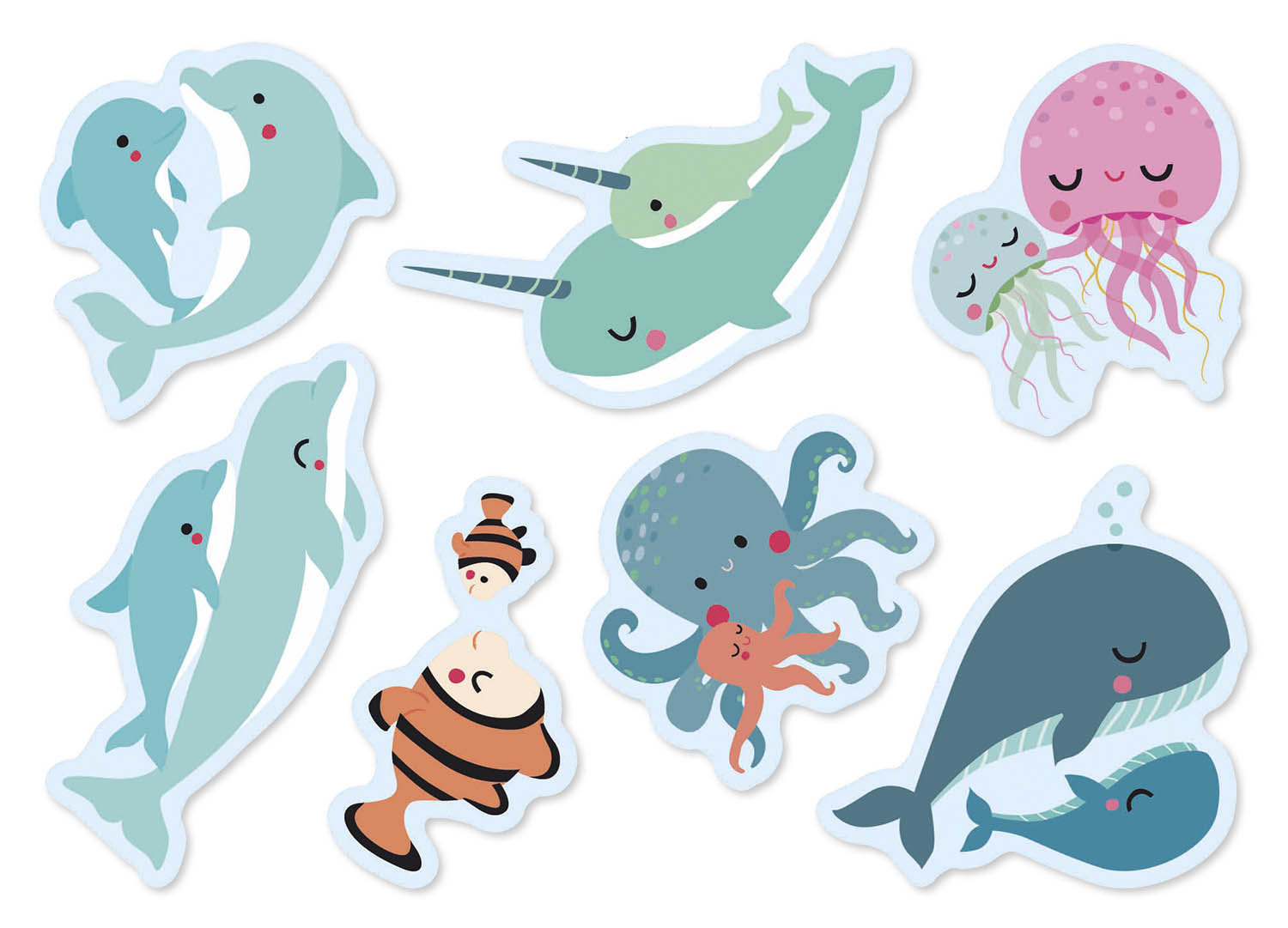 100 GOMMETTES PARENTS ET BEBES ANIMAUX