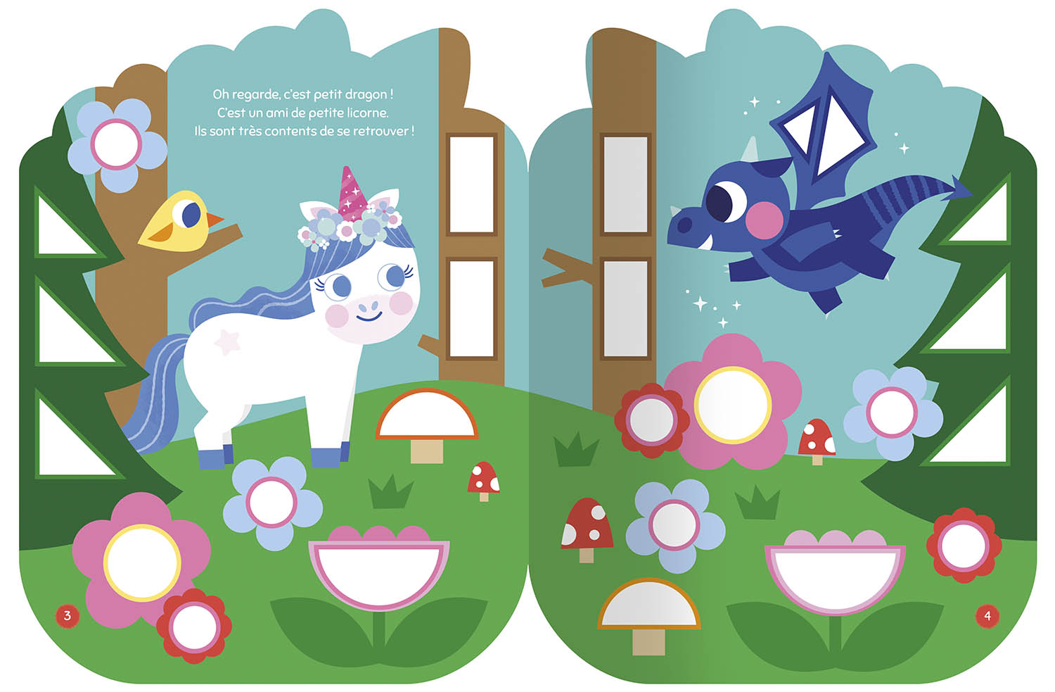 Gommettes formes - coucou petite licorne