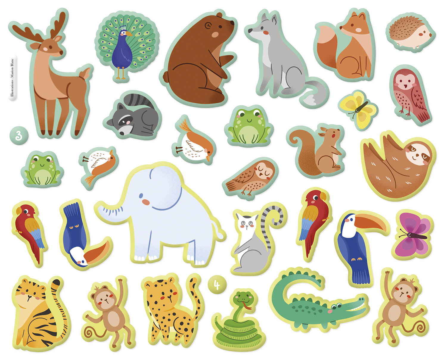 Mes Autocollants En Relief : Animaux