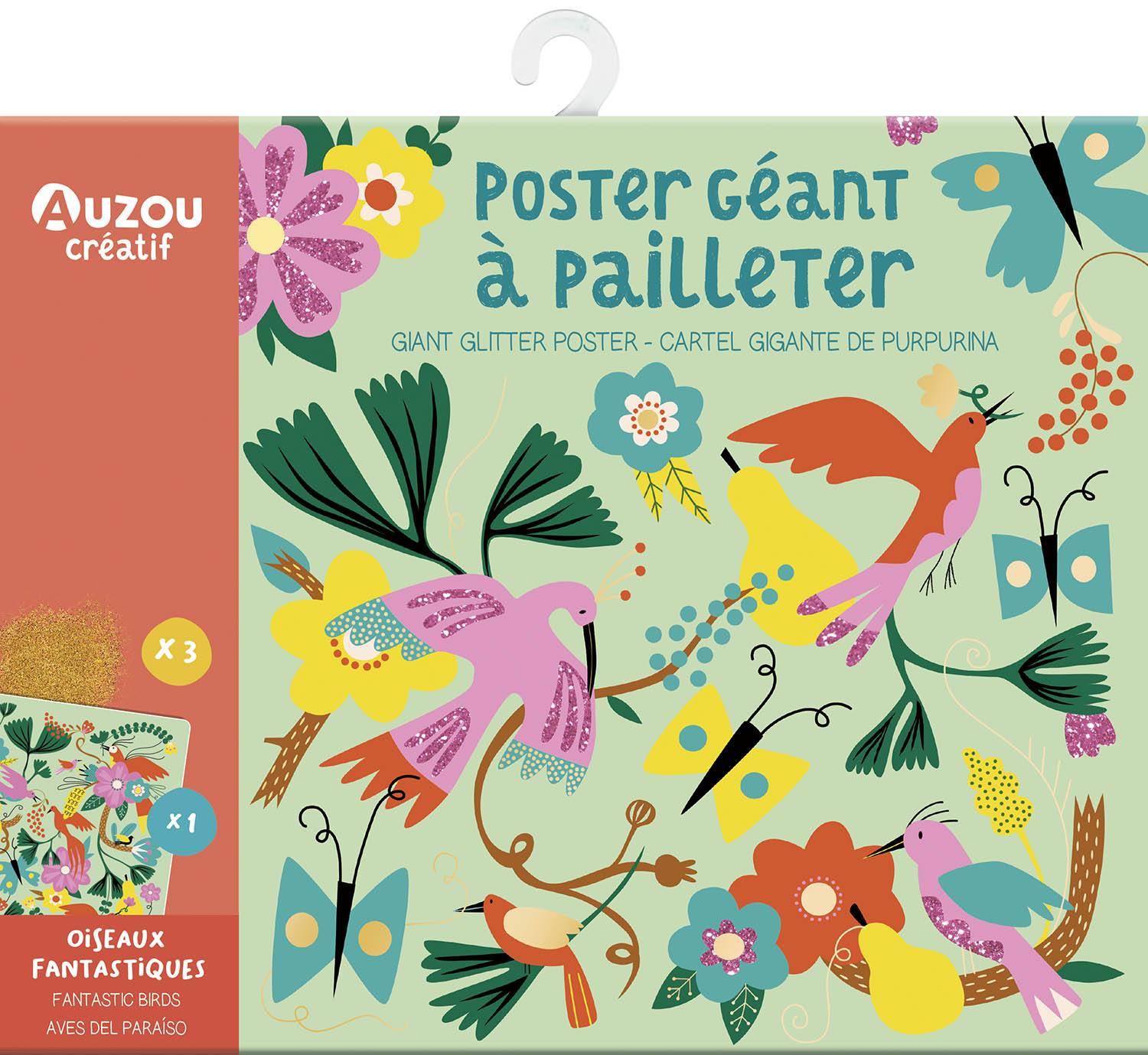 Poster Géant À Pailleter : Oiseaux Fantastiques