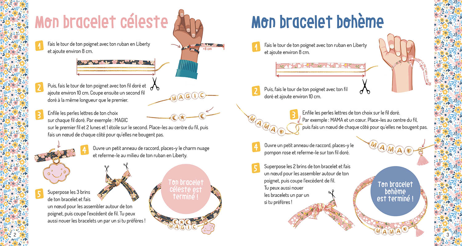 Ma boîte à bijoux - Mes bracelets à messages en Liberty