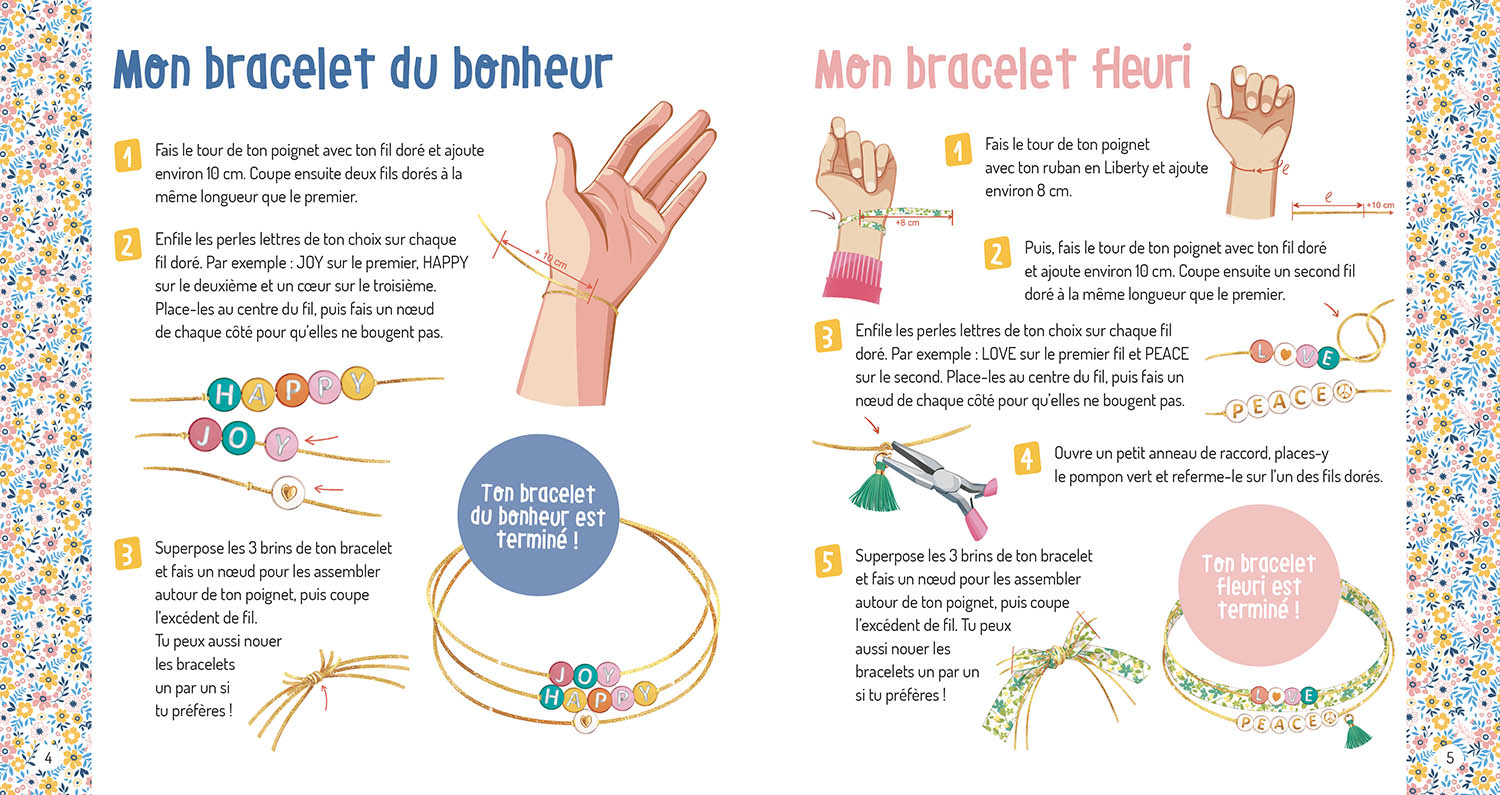 Ma boîte à bijoux - Mes bracelets à messages en Liberty