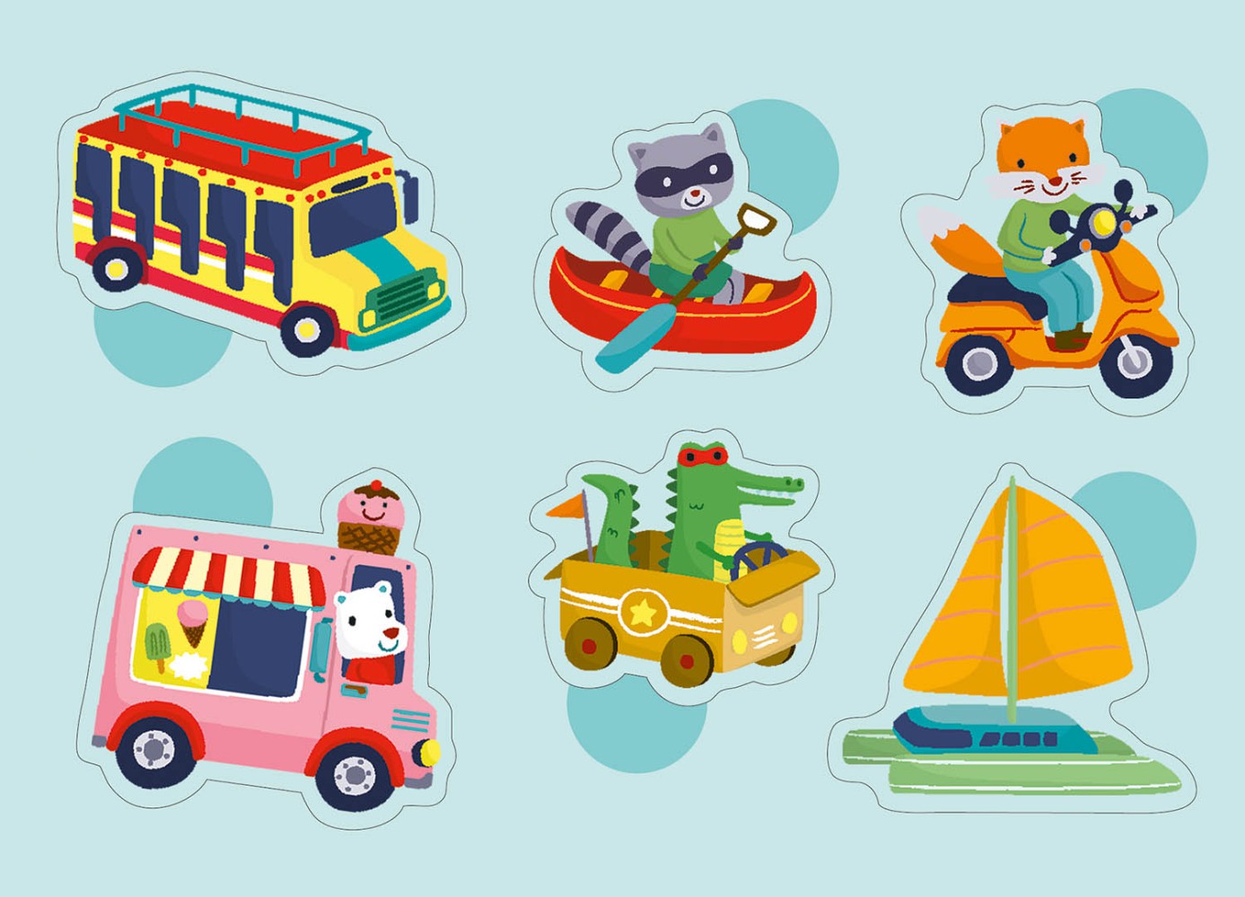 100 gommettes - Transports