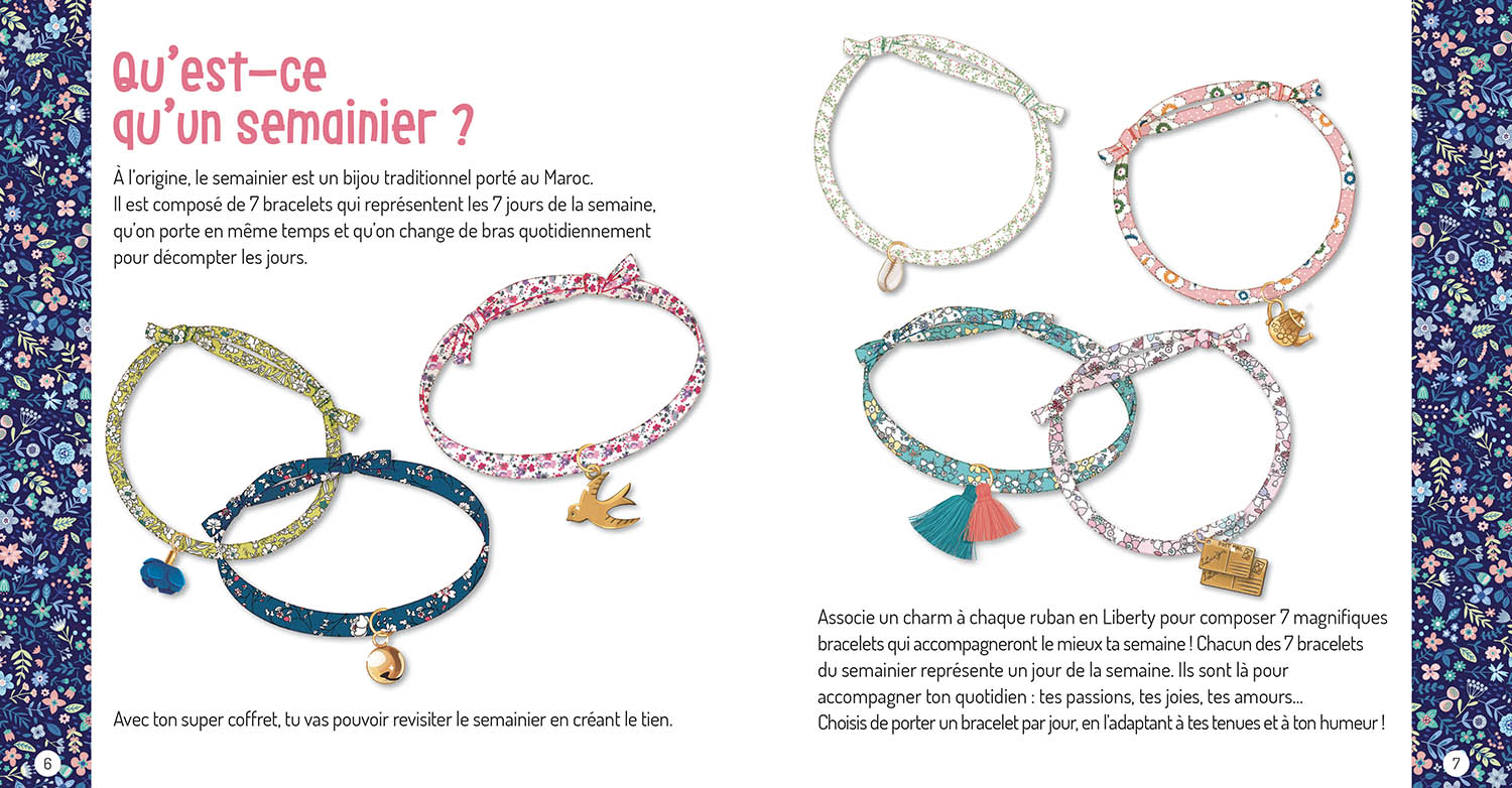 Ma boîte à bijoux - Mon semainier de 7 bracelets en Liberty NE