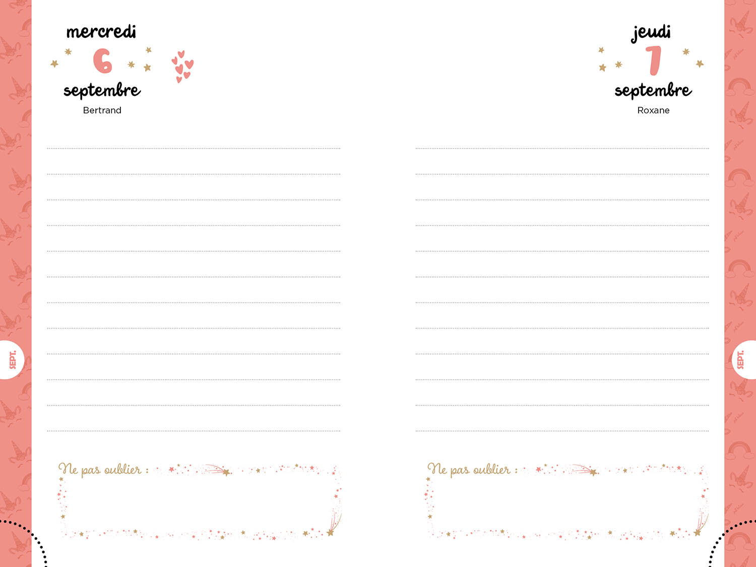 Agenda Licorne Et Sequins 2023-2024