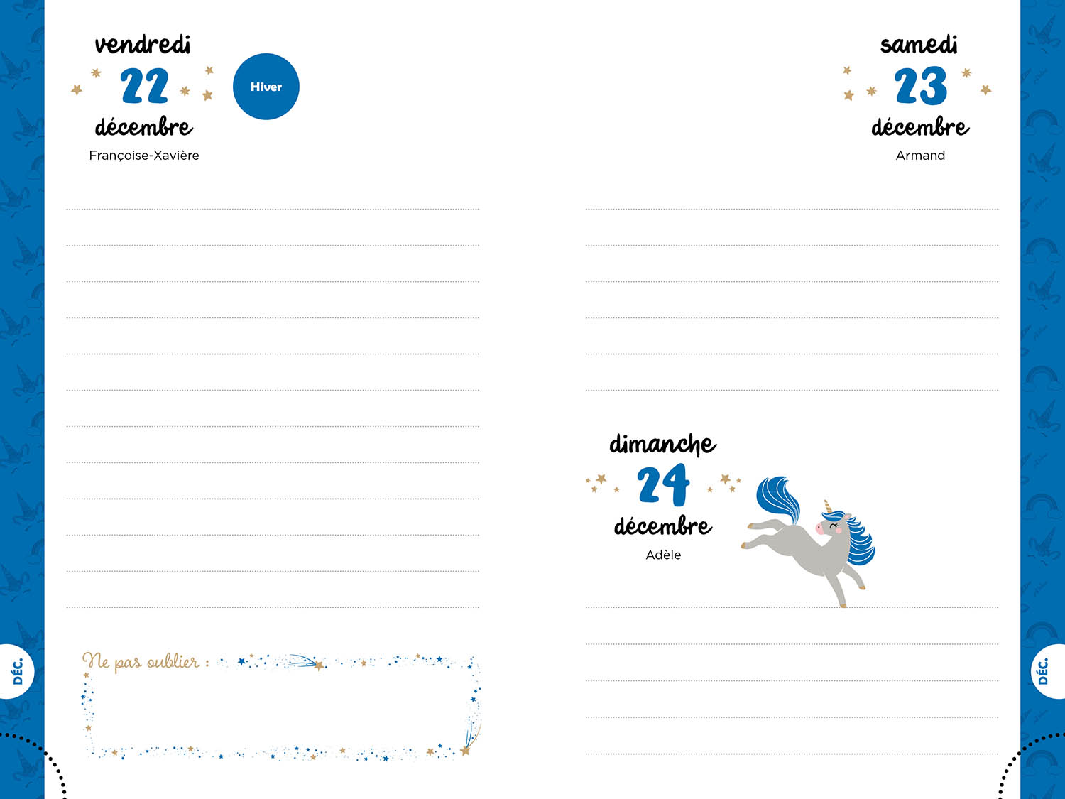 Agenda Licorne Et Sequins 2023-2024