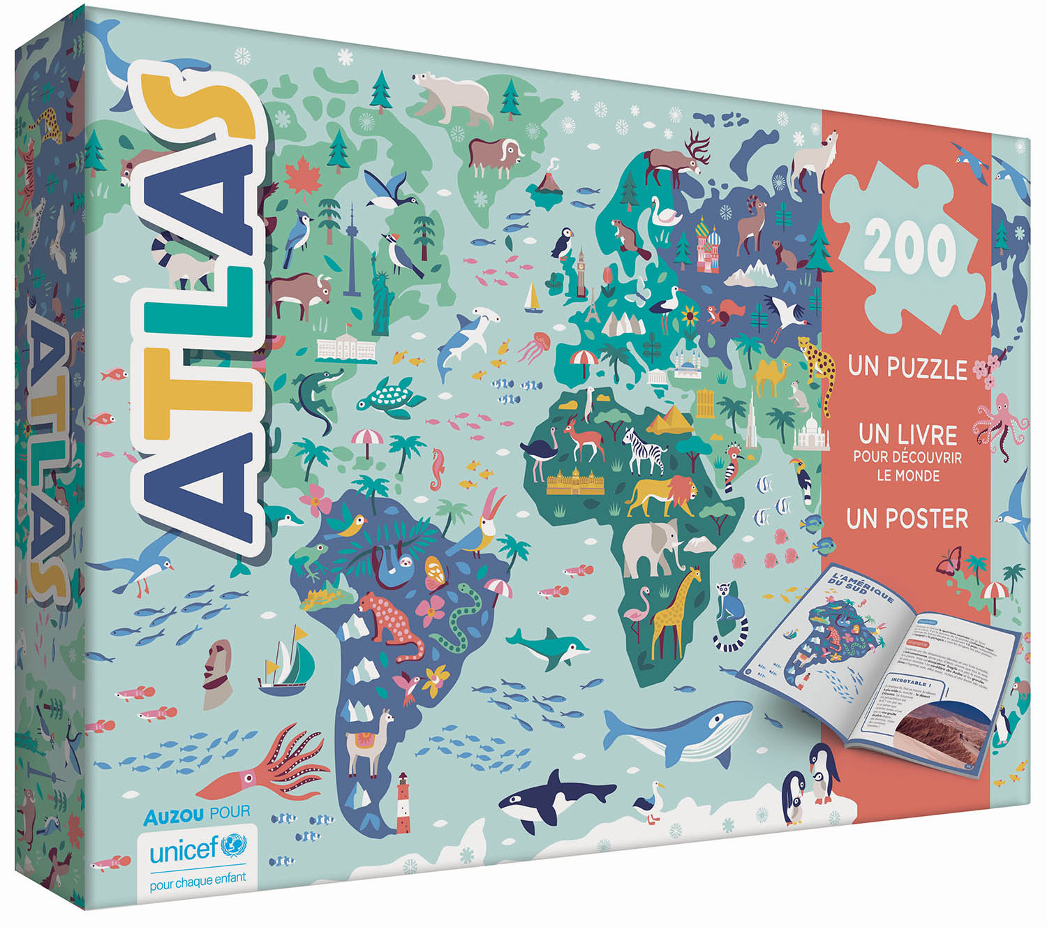 Mon atlas des animaux : 1 livre + 1 puzzle