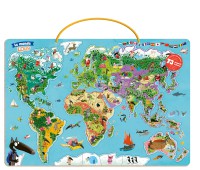 Ma carte du monde magnétique en puzzle - Je découvre le monde avec loup Ma carte du monde magnétique en puzzle - Je découvre le monde avec loup