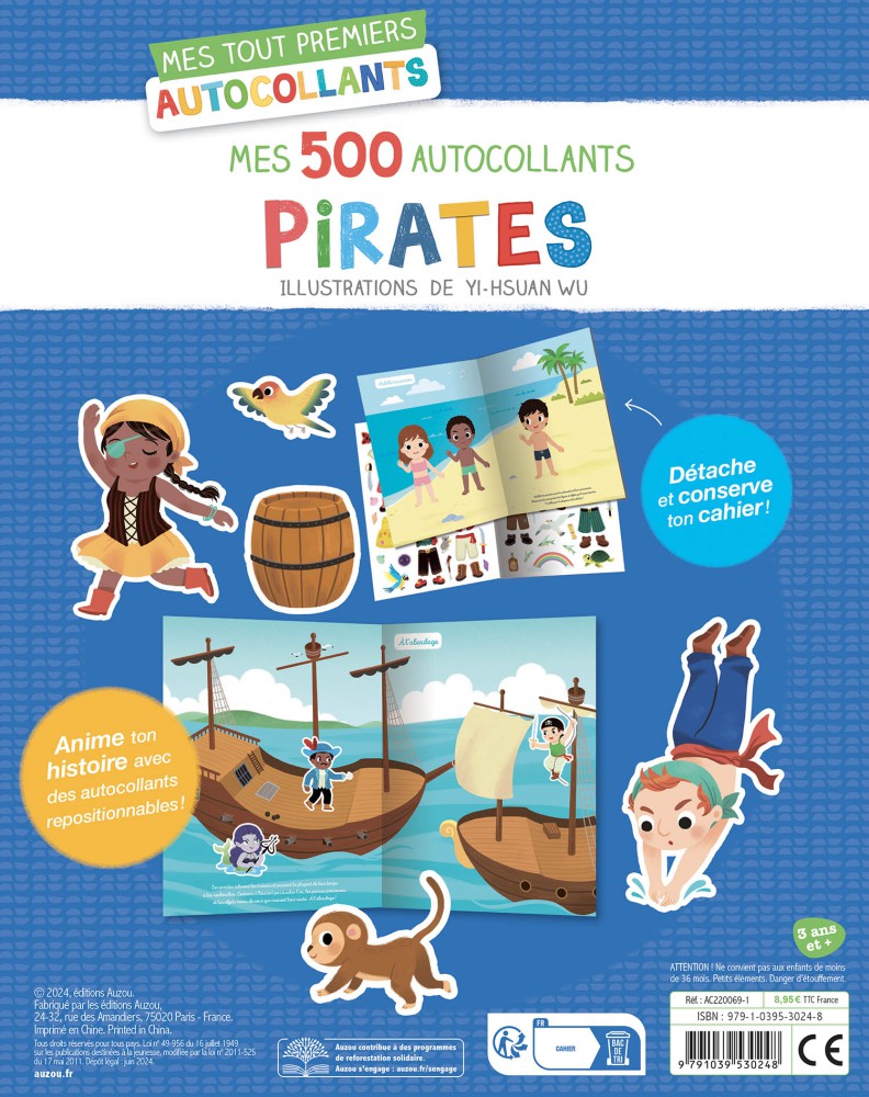 500 AUTOCOLLANTS - LES PIRATES 