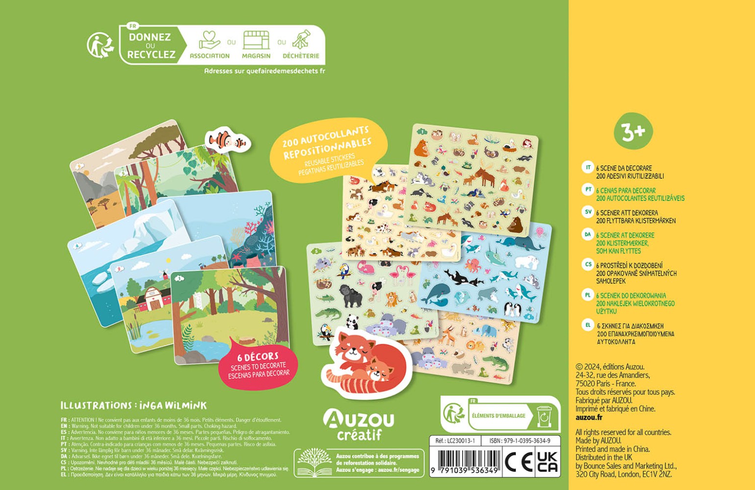 Ma Pochette D'artiste - 200 Autocollants Bébés Animaux