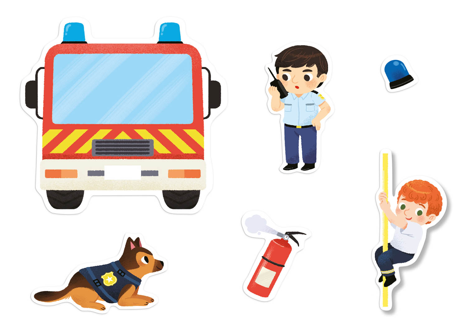 500 autocollants - Police et pompiers