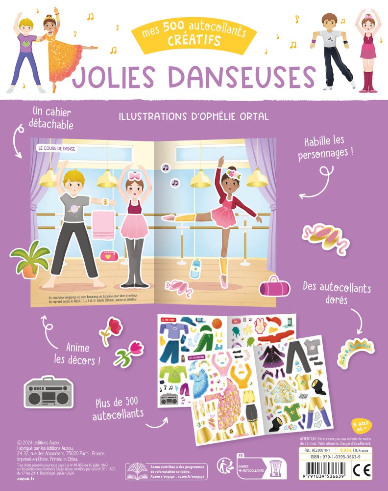 500 autocollants créatifs - Danseuses