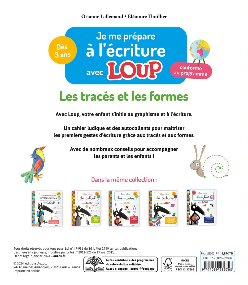 Je Me Prépare À L'écriture Avec Loup - Les Tracés Et Les Formes