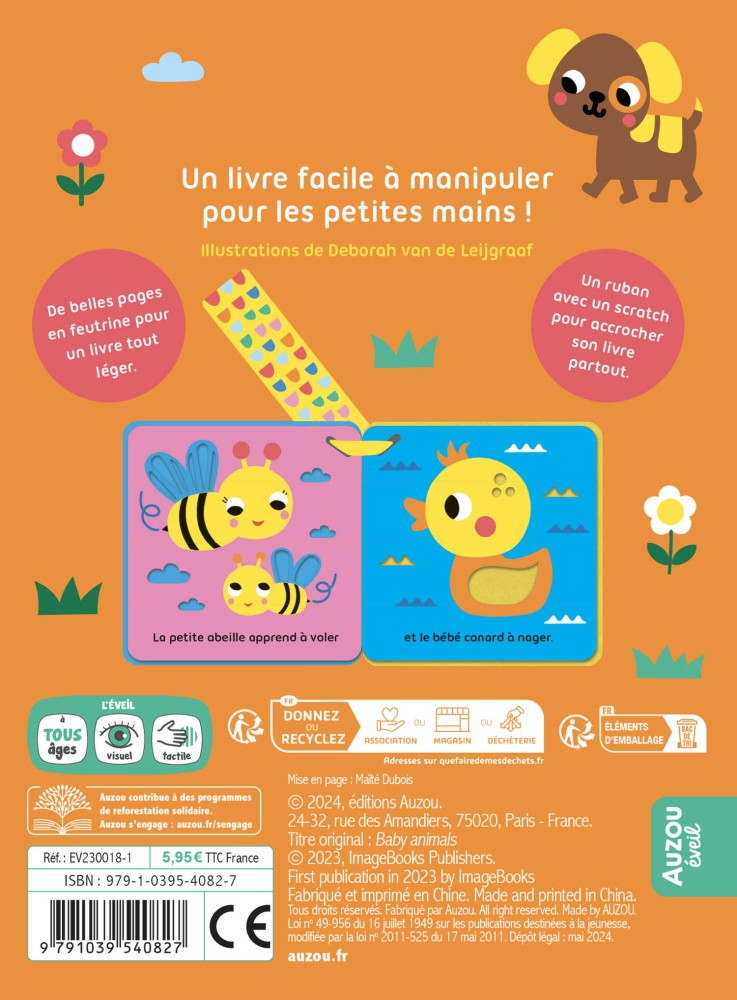 Livre Poussette Feutrine - Petits Amis Livre Poussette Feutrine - Petits Amis