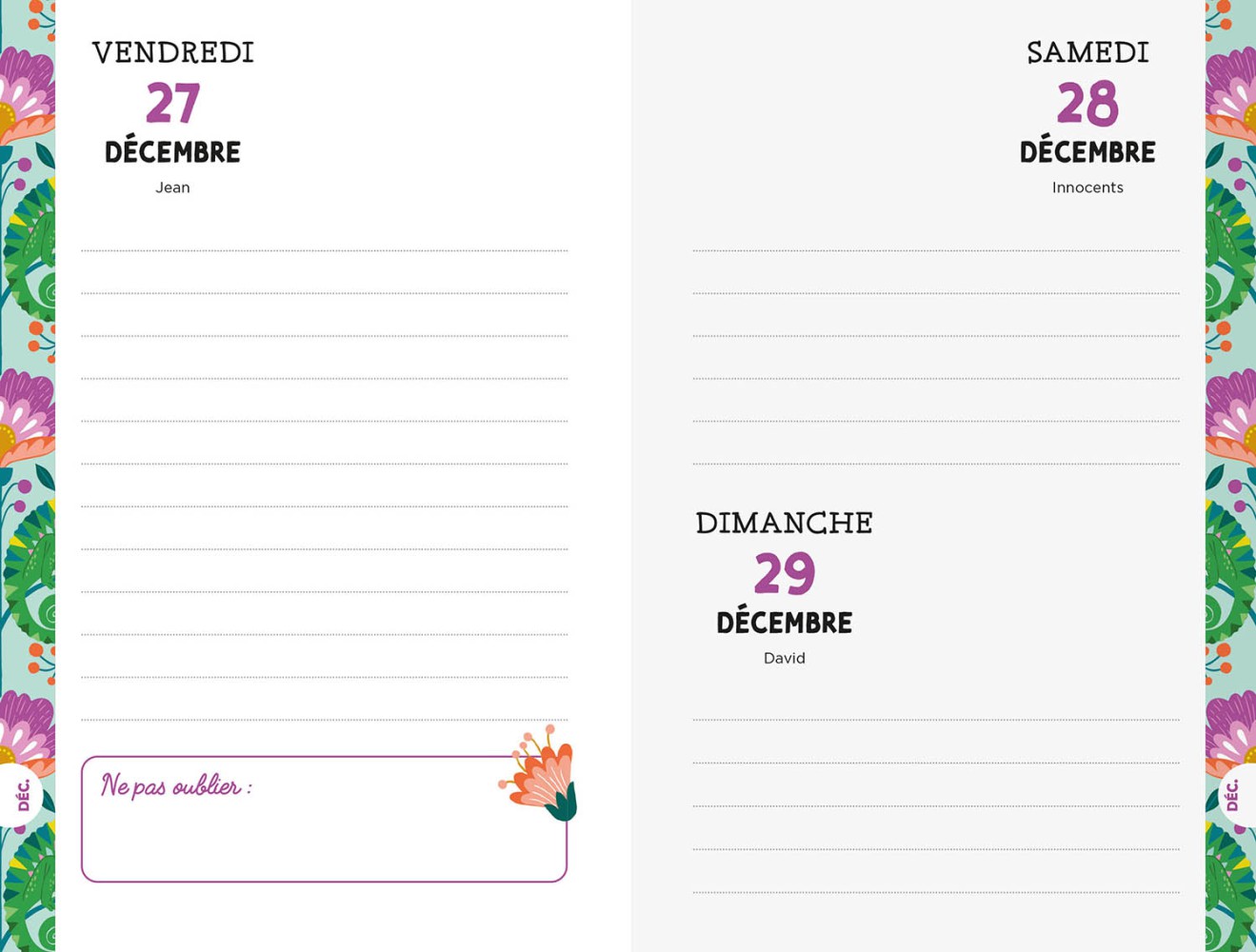 Mon agenda créatif 2024-2025