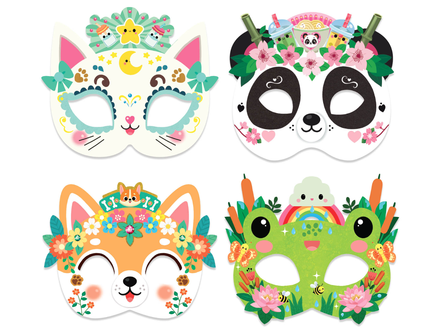 Masques À Décorer - Kawaii