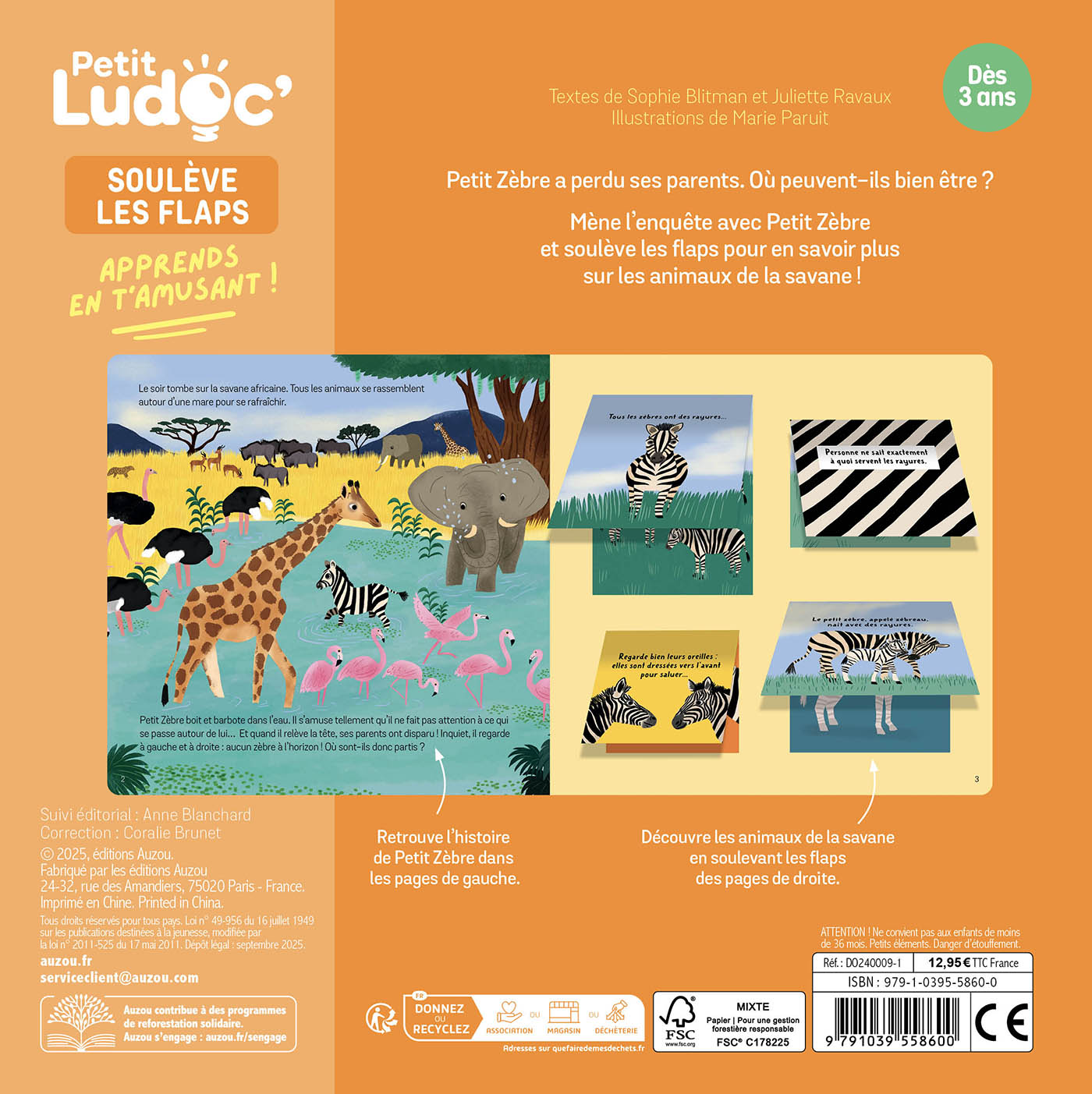 LES ANIMAUX DE LA SAVANE - PETIT LUDOC SOULEVE LES FLAPS