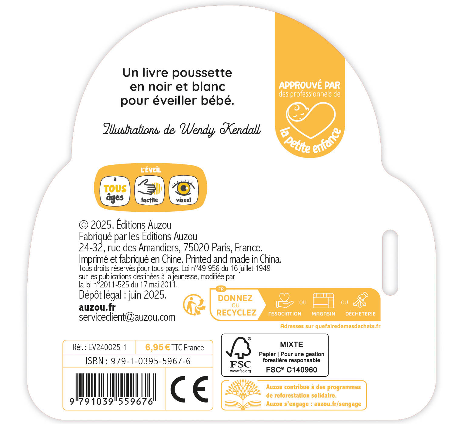 MON PREMIER LIVRE POUSSETTE EN NOIR ET BLANC - BEBES ANIMAUX