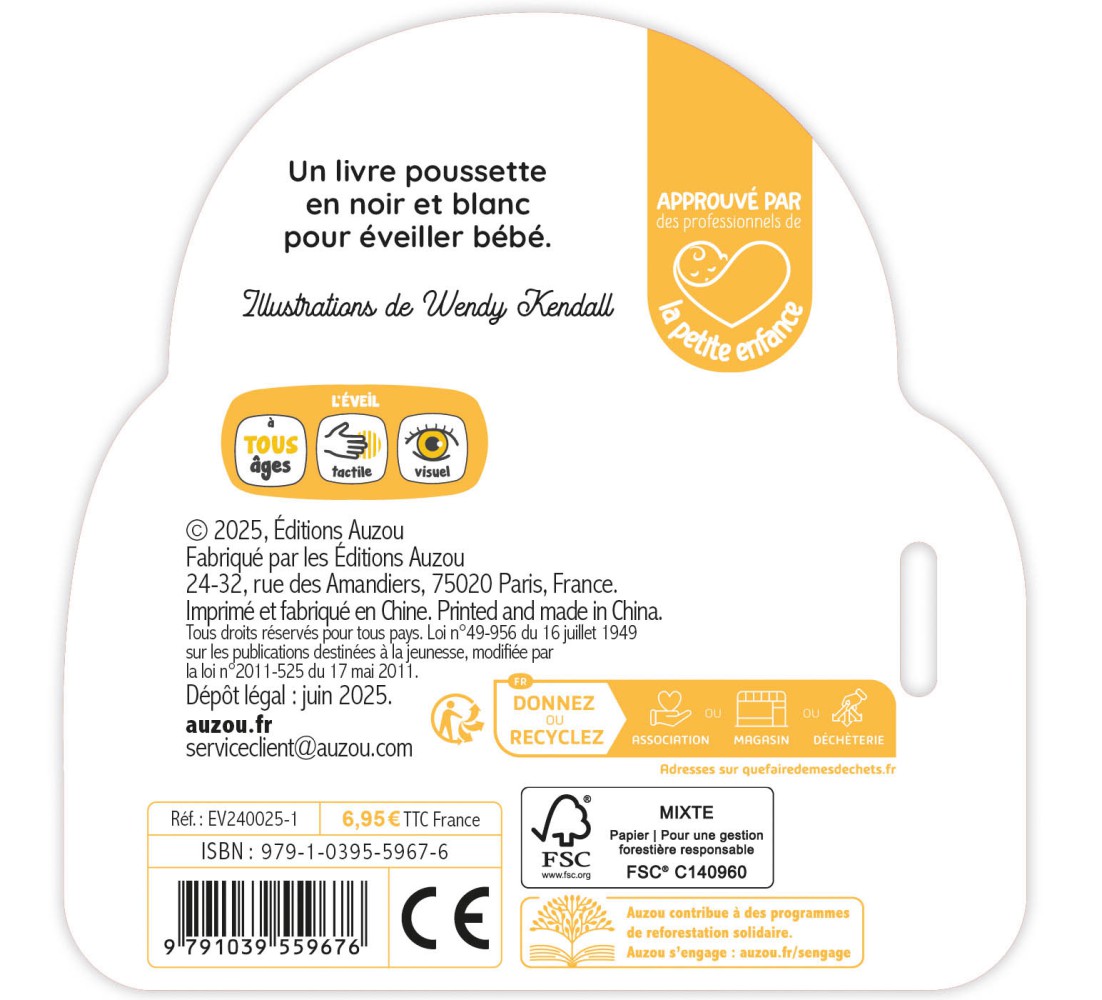 MON PREMIER LIVRE POUSSETTE EN NOIR ET BLANC - BEBES ANIMAUX