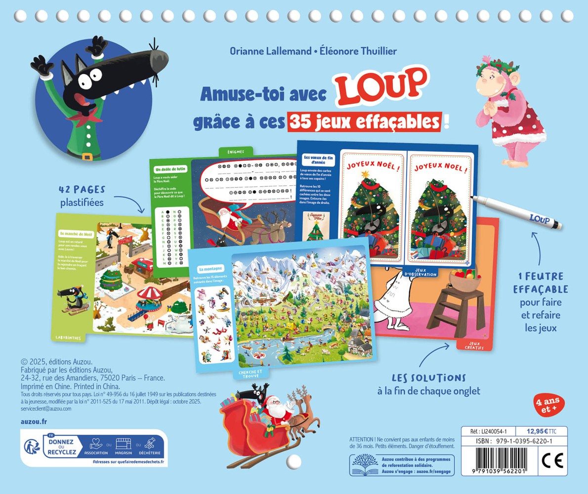 MES JEUX EFFACABLES LOUP - SPECIAL NOEL MES JEUX EFFACABLES LOUP - SPECIAL NOEL