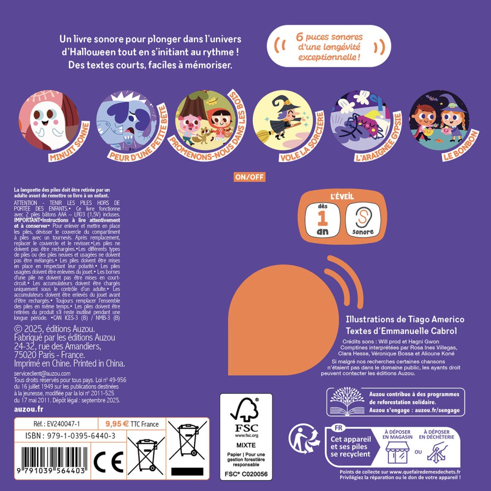 Mes Premiers Sonores - Mes Comptines Même Pas Peur !