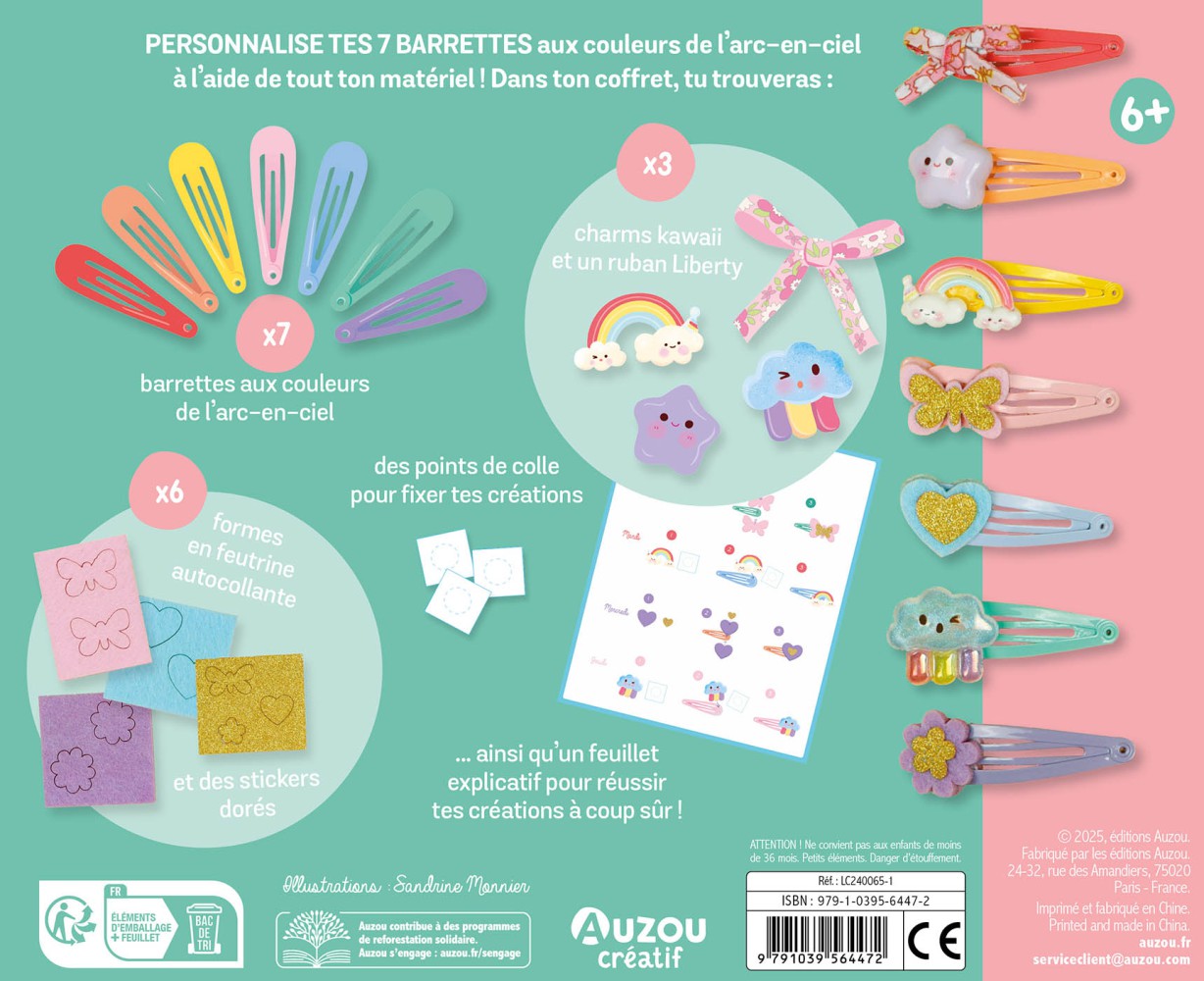 Mon Coffret D'artiste - Mon Semainier De Barrettes Arc-En-Ciel