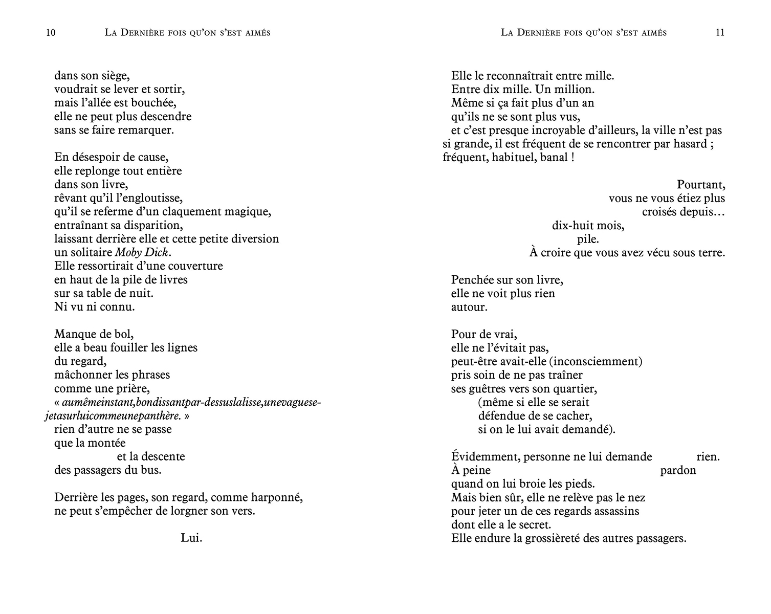 LA DERNIERE FOIS QU