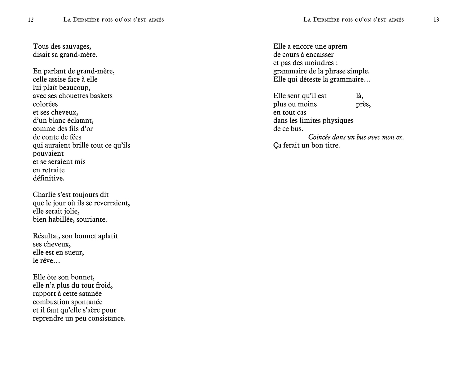 LA DERNIERE FOIS QU