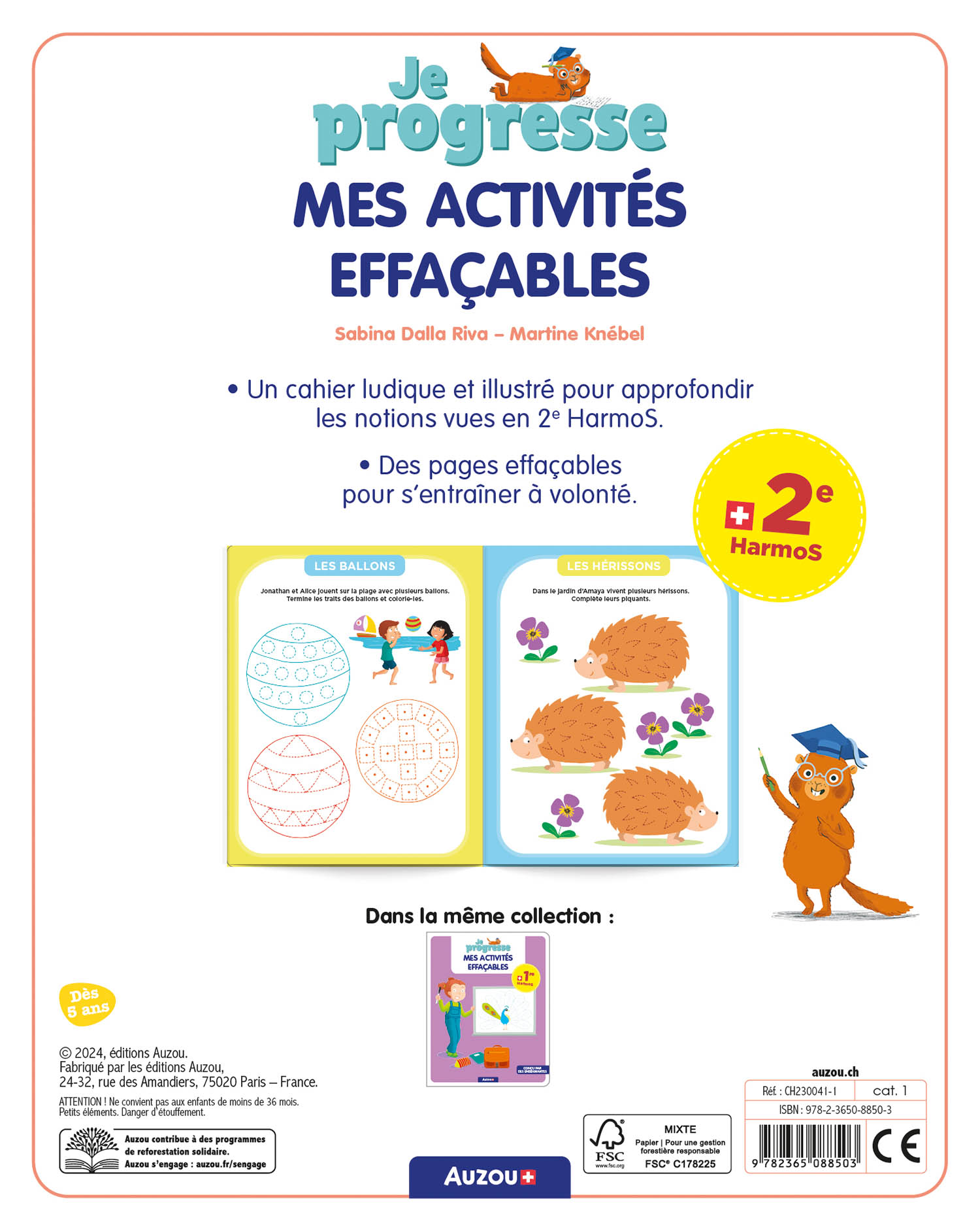 Je Progresse : Mes Activités Effaçables 2E Harmos