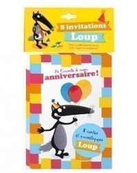 Pack de 8 cartes d'anniversaire loup
