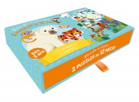 P'tit jeu - P'tit jeu de puzzle - 2 puzzles de 12 pièces - Les animaux du monde !