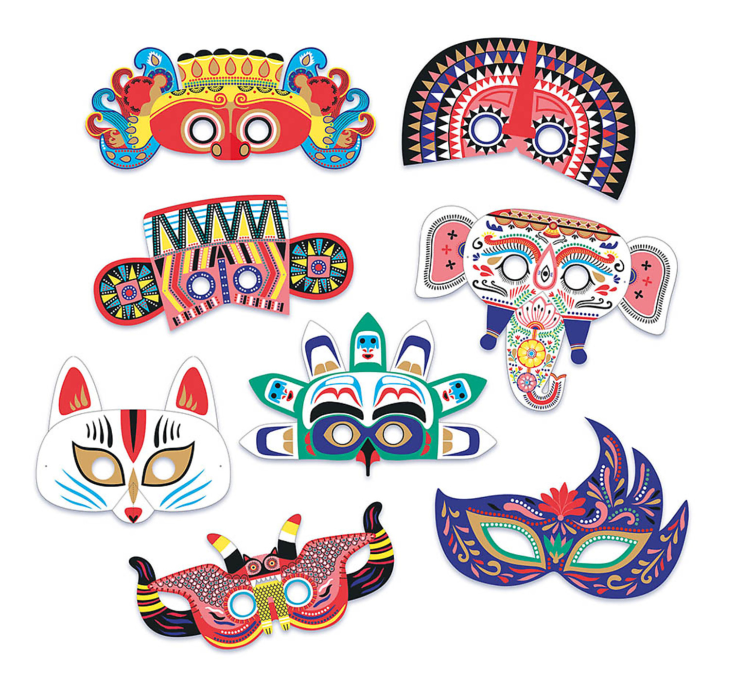 Mon Coffret D'artiste - Mes Masques Du Monde À Décorer Mon Coffret D'artiste - Mes Masques Du Monde À Décorer