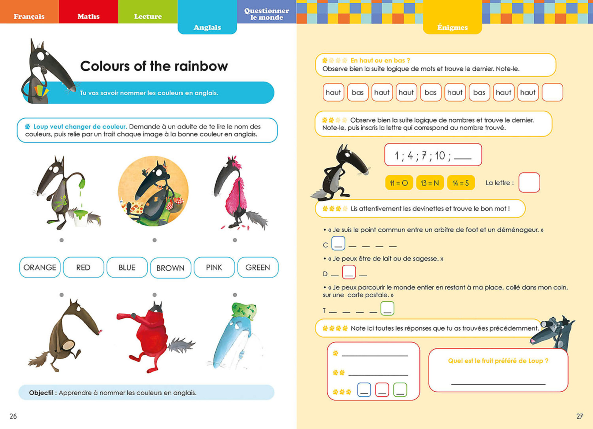 Mon Cahier Loup En Vacances - Du Cp Au Ce1 - 2026 Mon Cahier Loup En Vacances - Du Cp Au Ce1 - 2026