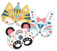 Mon Coffret D'artiste - Masques Avec Stickers En Mousse - Animaux Mignons