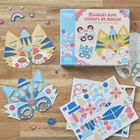Mon Coffret D'artiste - Masques Avec Stickers En Mousse - Animaux Mignons Mon Coffret D'artiste - Masques Avec Stickers En Mousse - Animaux Mignons