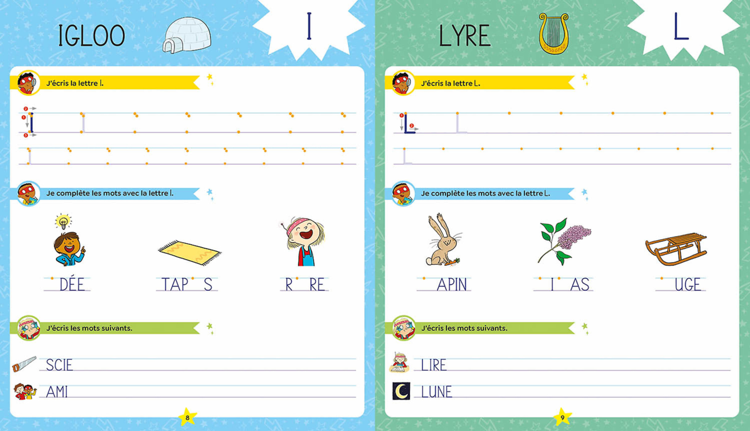 Les Héros Du Cp - Mon Cahier D'écriture - Lettres Majuscules